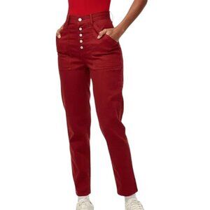 Wilfred Aritzia NWT Red Denim Button Fly Pant w/ Large Front Pockets Sz 8
